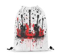 Sac À Dos Musique Rock, Hip-Hop, Guitare Électrique, Art Urbain, Notes De Musique Sac De Sport Réglable Gym Sack Pliable Sacs À Cordon pour Fête Gym Camping