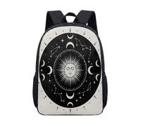 Sac à dos mystique imprimé soleil lune constellation 43,2 cm ciel nocturne céleste illustration vintage sac d'école pour enfants adolescents, 03, L, Minimaliste