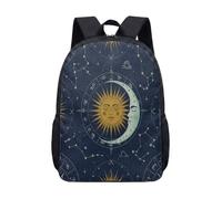 Sac à dos mystique imprimé soleil lune constellation 43,2 cm ciel nocturne céleste illustration vintage sac d'école pour enfants adolescents, 05, L, Minimaliste