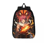 Sac à dos Natsu Dragneel pour homme et femme, décontracté, pour etudiant, affaires, style anime Fairy Tail, pour ordinateur portable, en toile, pour le sport Noir