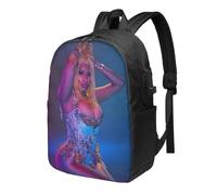 Sac à dos Nicki Minaj pour homme, femme, adolescent, résistant à l'eau, décontracté, compatible avec ordinateur portable avec port de chargement USB, cartable de 43 cm pour voyage, Noir