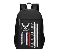 Sac à dos noir avec drapeau américain de l'armée de l'air américaine de 17 pouces pour ordinateur portable pour homme et femme, #01, 30cm*17cm*43cm, Cartable