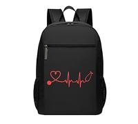 Sac à dos noir léger pour infirmière, stéthoscope, battement du cœur, pour ordinateur portable de 17" pour homme et femme, #01, 30cm*17cm*43cm, Cartable