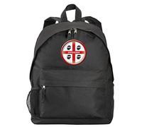 Sac à dos noir Sardaigne avec drapeau et écusson en synthétique avec poches à fermeture éclair et bretelles