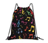 Sac À Dos Notes De Musique Art Coloré Gym Sack Unisexe Sacs À Cordon Résistant Sac De Sport pour Voyage Camping Gym