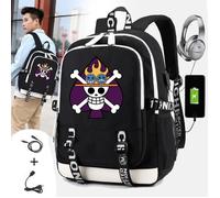 Sac à dos One Piece - One Piece - Portgas D Ace Logo - Chargement USB - Sac étudiant - Sac de voyage