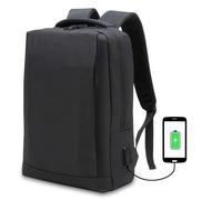 WAYTEX 71050 Urbain Sac à Dos Ordinateur portable PC 15 pouces Homme Femme Etudiant Imperméable avec Port de charge USB Multipoches Noir