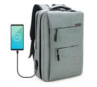 Sac à Dos Ordinateur 15 Pouces WAYTEX - Imperméable - 2 Compartiments - Port USB - Gris