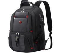 Sac a Dos Ordinateur Homme, Antivol Grand 17 Pouces Sac à Dos PC Portable Travail Voyage, Imperméable Multipoches Laptop Backpack avec USB Charging Port pour College Loisirs Affaire Scolaire, Noir