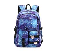 Sac à Dos Ordinateur Portable 15,6 Pouces Antivol Étanche Femme - Compartiment Laptop, Universitaire Multi-Poches pour Études, Travail et Voyage+Charm Pompon Offer(Bleu)