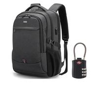 Sac à Dos Ordinateur Portable 17 Pouces Homme Fonctionnel Sac à Dos PC Portable avec USB Charging Port verrouillage de douane Imperméable Antivol pour Collège Affaire Scolaire Voyage - Noir