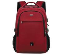 Sac à Dos Ordinateur Portable 17 Pouces Homme Fonctionnel Sac à Dos PC Portable avec USB Charging Port Couverture résistant à l’eau Imperméable Antivol pour Collège Affaire Scolaire Voyage - rouge