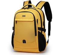 Sac à Dos Ordinateur Portable 17 Pouces Homme Fonctionnel Sac à Dos PC Portable avec USB Charging Port Couverture résistant à l’eau Imperméable Antivol pour Collège Affaire Scolaire Voyage - jaune