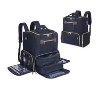 Sac à Dos Organisateur de Vernis à Ongles pouvant contenir 80 flacons et Une Lampe avec 2 étuis Amovibles, Sac de Rangement Professionnel(Black)