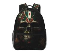 Sac à dos original à motif de crâne et drapeau, idéal pour les voyages, les loisirs, léger, pour ordinateur portable, pour ados, tendance, grande capacité, imperméable, pour le travail, noir, mignon