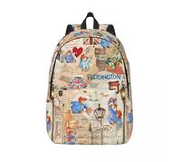 Sac à dos Paddington Brown Bear pour homme et femme, ideal pour la randonnée, les voyages, les etudiants, les films et les dessins animes Noir