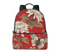 Sac à dos papillon chrysanthème pour femme et homme - Automne vintage - Sac d'école - Sac à dos décontracté pour l'université, les voyages, le travail