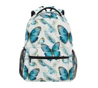 Sac À Dos Papillon Morpho Turquoise Aquarelle Sac A Dos Scolaire Unisexe Cartable Scolaire Durable Cartables pour Voyages Camping Randonnée