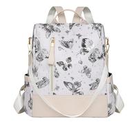 Sac à dos papillon pour filles - Sac d'école convertible - Grande capacité - Joli sac à dos esthétique multi-poches pour femme - Pour les trajets au travail, les mamans - Cadeau, Noir , 31 x 15 x 33cm