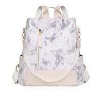 Sac à dos papillon pour filles - Sac d'école convertible - Grande capacité - Joli sac à dos esthétique multi-poches pour femme - Pour les trajets au travail, les mamans - Cadeau, violet, 31 x 15 x