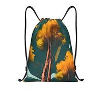 Sac À Dos Parcs Nationaux, Arbres Ensoleillés, Impression Gym Sack Pliable Sacs À Cordon Réglable Sac De Sport pour Voyage Camping Fête
