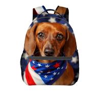 Sac À Dos Patriotic Dachshund Dog American Flag Daypack Ordinateur Portable Sac D'École Léger Backpack pour Camping Voyage Cadeau Rentrée