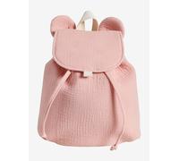 VERTBAUDET Sac à Dos en Gaze de Coton Animation Oreilles Ours rose poudré TU