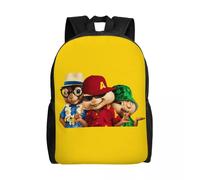 Sac à dos personnalise Alvin Seville Anime The Chipmunks Theodore Simon School College Travel Bags Bookbag Convient pour ordinateur portable de 15 pouces Noir