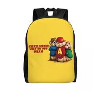 Sac à dos personnalisé Alvin Seville Theodore Simon Les Chipmunks Cartoon School College Travel Bags Bookbag Convient pour ordinateur portable de 15 pouces Noir