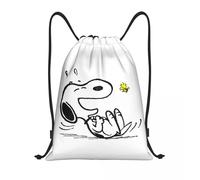 Sac à dos personnalise avec cordon de serrage S-Snoopys Laugh pour hommes et femmes, léger, ideal pour la gym et l'entraînement Noir