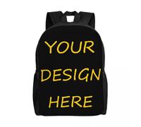Sac à dos personnalise avec votre logo photo et texte imprime, ideal pour les etudiants, compatible avec un ordinateur portable de 15 pouces. Votre création ici. Sacs DIY Noir