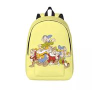Sac à dos personnalise Blanche-Neige et les Sept Nains pour ordinateur portable, pour hommes et femmes, cartable basique pour etudiants, sac de dessin anime mignon Noir