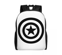 Sac à dos personnalisé Captain America Shield Marvel Comics pour ordinateur portable, pour femmes et hommes, cartable basique pour écoliers, étudiants, Avengers Noir