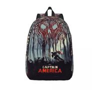 Sac à dos personnalise Captain America The First Avenger (2011) pour ordinateur portable, sac à dos décontracté pour femmes et hommes, pour l'ecole, le collège et l'etudiant Noir