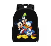 Sac à dos personnalisé Donald Duck Mickey Mouse pour femmes et hommes, cartable basique pour l'université Noir