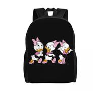 Sac à dos personnalisé Donald Duck Mickey Mouse pour ordinateur portable, cartable décontracté pour hommes et femmes, idéal pour l'école, le collège ou les étudiants Noir