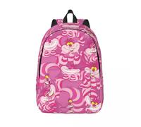Sac à dos personnalise en toile avec dessin anime du Chat du Cheshire pour femmes et hommes, cartable décontracté pour l'ecole et l'université Noir