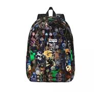 Sac à dos personnalise en toile avec dessin anime Jack Skellington pour hommes et femmes, cartable pour etudiants, compatible avec ordinateur portable de 15 pouces Noir