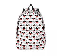 Sac à dos personnalisé en toile avec motif manga Mickey Mouse pour homme et femme, résistant à l'eau, idéal pour l'école ou l'université Noir