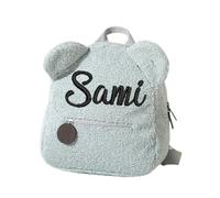 Sac À Dos Personnalisé For Enfants Moelleux, Sac À Dos Personnalisé For Bébé Ours, Tout-petit Brodé, Sac D'ours Nommé, Sac Mignon For Enfants, Cadeaux For Enfants, Sac D'ours Initial Avec Nom(Green)