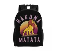 Sac à dos personnalisé Hakuna Matata Simba Roar pour ordinateur portable, pour hommes et femmes, cartable basique, pour étudiants, école, film animalier, Le Roi Lion Noir
