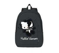 Sac à dos personnalise Hello Kitty - Venom pour ordinateur portable, cartable basique pour femmes et hommes, ideal pour l'ecole, le collège ou l'université Noir
