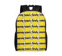 Sac à dos personnalisé imprimé en 3D avec le dessin animé Peanuts Snoopy pour garçons et filles, idéal pour l'école, les voyages, les voyages, les livres, les ordinateurs portables de 1 Noir