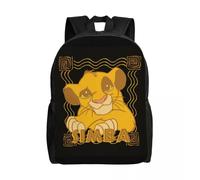 Sac à dos personnalisé imprimé en 3D Le Roi Lion Simba Cub pour garçons et filles, sac à dos Hakuna Matata Movie College School Travel Bags pour femmes et hommes Noir