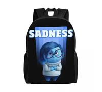 Sac à dos personnalise «Inside Out Sadness» pour femmes et hommes, cartable pour etudiants, compatible avec les ordinateurs portables de 15 pouces Noir