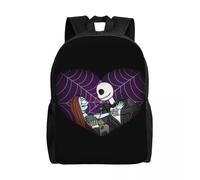 Sac à dos personnalisé Jack Skellington Sally pour étudiant, compatible avec ordinateur portable de 15 pouces, sacs L'Étrange Noël de Monsieur Jack Noir