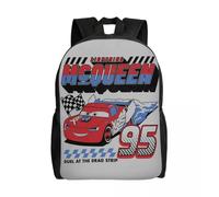 Sac à dos personnalisé Lightning McQueen Duel At The Drag Strip pour femmes, hommes, écoliers, étudiants, sacs pour ordinateur portable 15 pouces Noir