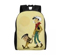 Sac à dos personnalisé Lucky Luke Dalton pour hommes et femmes, sac à dos décontracté pour l'université, les écoles, les dessins animés et les bandes dessinées Noir