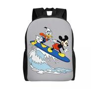 Sac à dos personnalise Mickey Mouse Donald Duck pour ordinateur portable, cartable pour femmes et hommes, ideal pour l'ecole, le collège ou les etudiants Noir