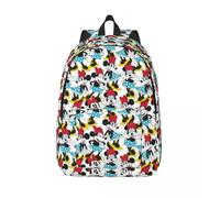Sac à dos personnalisé Mickey Mouse Minnie pour ordinateur portable, cartable basique pour femmes et hommes, idéal pour l'école, le collège ou les étudiants Noir